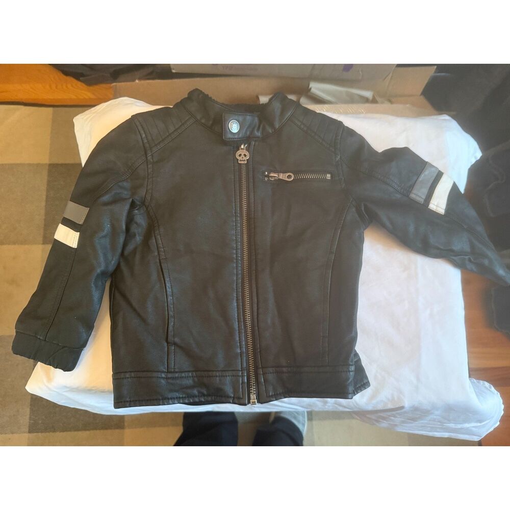 Koala Kik Leather Like Kids Skull Jacket Size 2T GUC